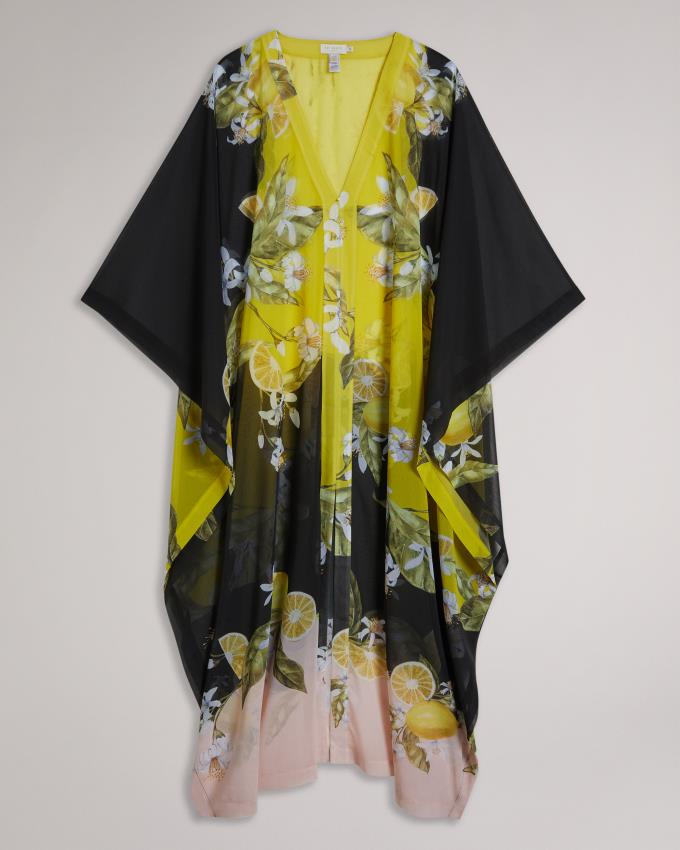 Peignoir Ted Baker Lemon Print Maxi Cover Up Noir Femme | SOB-74849696